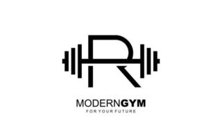R logo gym vector for identity company. initial letter fitness template vector illustration for your brand.