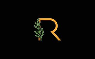 vector floral del logotipo r para la empresa de identidad. ilustración de vector de plantilla de naturaleza de letra inicial para su marca.
