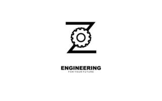 Z logo gear for identity. industrial template vector illustration for your brand.