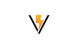 V logo energy vector for identity company. initial letter volt template vector illustration for your brand.