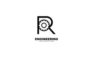 engranaje del logotipo r para la identidad. ilustración de vector de plantilla industrial para su marca.