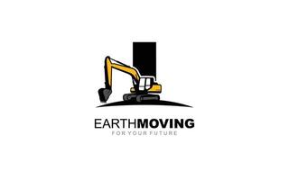 I logo excavator for construction company. Heavy equipment template vector illustration for your brand.