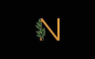 N logo floral vector for identity company. initial letter nature template vector illustration for your brand.