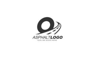O logo asphalt for identity. construction template vector illustration for your brand.