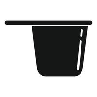 Plastic tableware pot icon, simple style vector