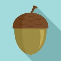 Tree acorn icon, flat style vector