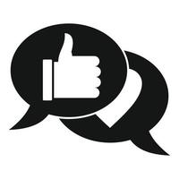 Thumb up chat icon, simple style vector