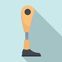 Modern leg prosthesis icon, flat style vector