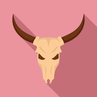 Cow skull icon, flat style vector