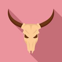 icono de cráneo de vaca, estilo plano vector