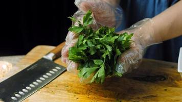 Macro filming of Worcestershire sauce. The chef pours the sauce into a spoon video