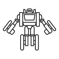 Futuristic robot transformer icon, outline style vector