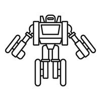 Futuristic robot transformer icon, outline style vector