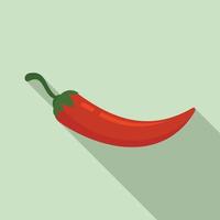 Harvest chili pepper icon, flat style vector