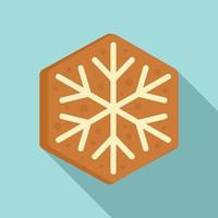 Gingerbread snowflake icon, flat style vector