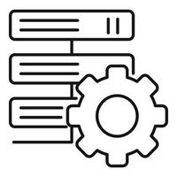 Server gear system icon, outline style vector