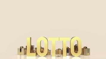 The gold lotto and gift box  image 3d rendering photo