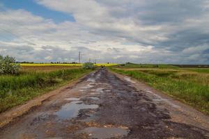 camino áspero en la foto del paisaje del campo