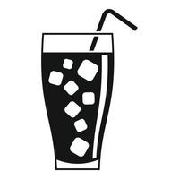 icono de cóctel de soda de hielo, estilo simple vector