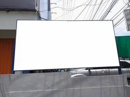 mockup of empty billboards on the side of the highway, blank advertising poster templates, information banner placeholder mock ups photo