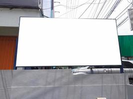 mockup of empty billboards on the side of the highway, blank advertising poster templates, information banner placeholder mock ups photo