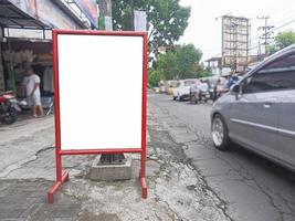 mockup of empty billboards on the side of the highway, blank advertising poster templates, information banner placeholder mock ups photo