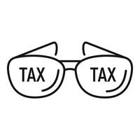 Tax eyeglasses icon, outline style vector