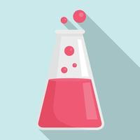 Lab boiling pot icon, flat style vector