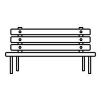 Square bench icon, outline style vector
