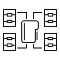 File folder network access icon, outline style vector