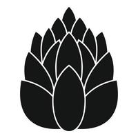 Coniferous pine cone icon, simple style vector