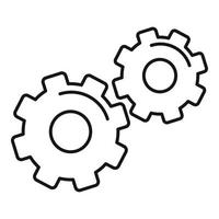 Physics gear system icon, outline style vector