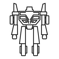 Alien robot icon, outline style vector