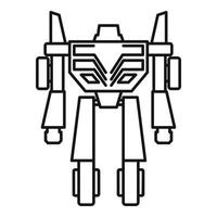 Alien robot icon, outline style vector