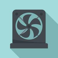 Pc case fan icon, flat style vector