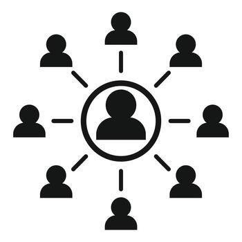 Referral program scheme icon, simple style vector