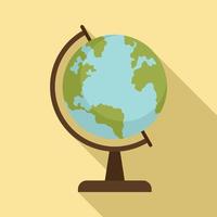 School globe icon, flat style vector