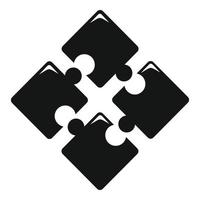 Puzzle pieces icon, simple style vector