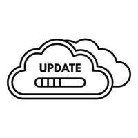 Cloud data update icon, outline style vector