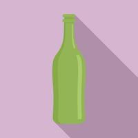 Glass bottle icon, flat style vector