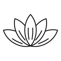 icono de loto de yoga, estilo de contorno vector