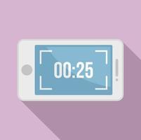 Time screen recording icon, flat style vector