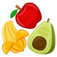 Cute Fruits Vector Illustration