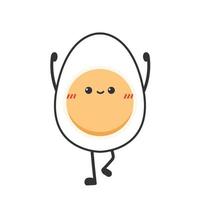 Egg character vector. boiled egg character design. wallpaper. Egg yoga. vector