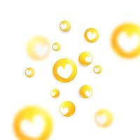 3d vector yellow like icon symbol in ball shape flying in the air social media  banner design
