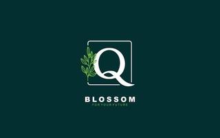 Q logo floral vector for identity company. initial letter nature template vector illustration for your brand.