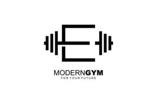 e logo gym vector para empresa de identidad. ilustración de vector de plantilla de fitness de letra inicial para su marca.