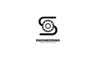 S logo gear for identity. industrial template vector illustration for your brand.