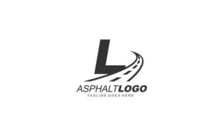 L logo asphalt for identity. construction template vector illustration for your brand.