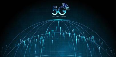 5G technology with computer network connection line between building. Connectivity and global networks systems and internet of things concept. vector design.